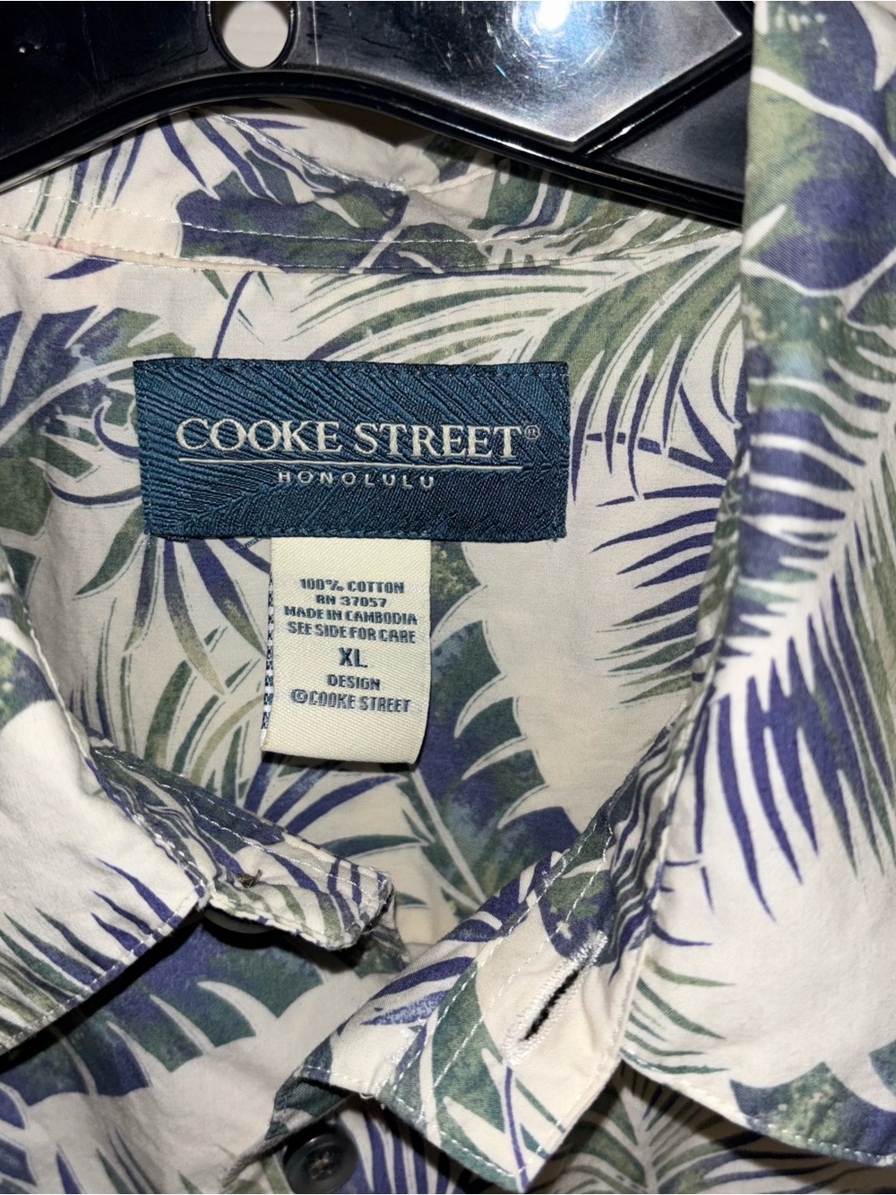 Cooke street Honolulu White Tropical Print Cotton Shirt - XL